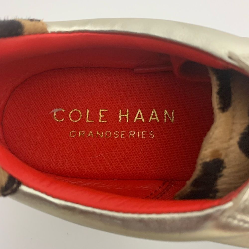 Cole Haan Gold Leather Funky Street Comfy Tennis Shoes size 7.5 - Picture 4 of 8